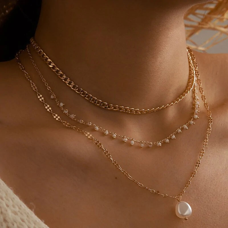 Bohemian Pearl Pendant Necklace