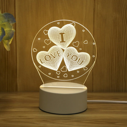 USB Acrylic 3D Night Light Lamp