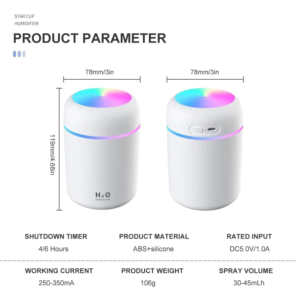 Colorful Cup Humidifier Mini Aroma Diffuser With Cool Mist