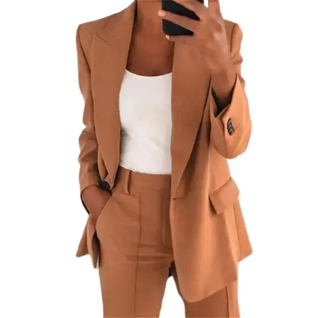 Solid Color Blazer Long Sleeve