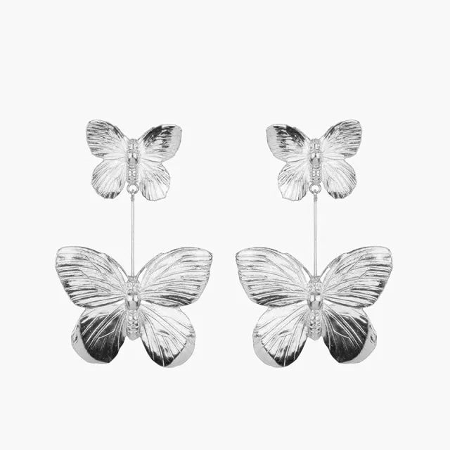 Chunky Butterfly Dangle Earrings