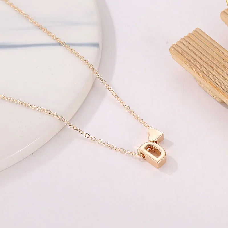 Heart Dainty Initial Personalized Letter Choker Necklace